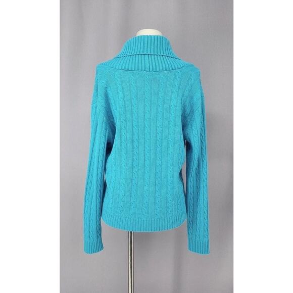 Lauren Ralph Lauren Sweater Womens Medium Silk Cashmere Shawl Collar Cable - Picture 3 of 11